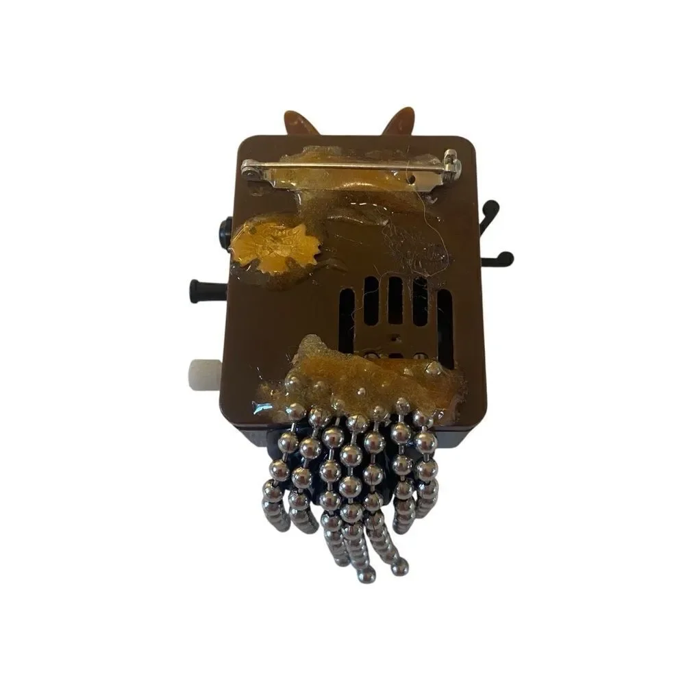 Amazing & Wholly Unique Vintage One of a Kind Telephone Robot Pin/Brooch.